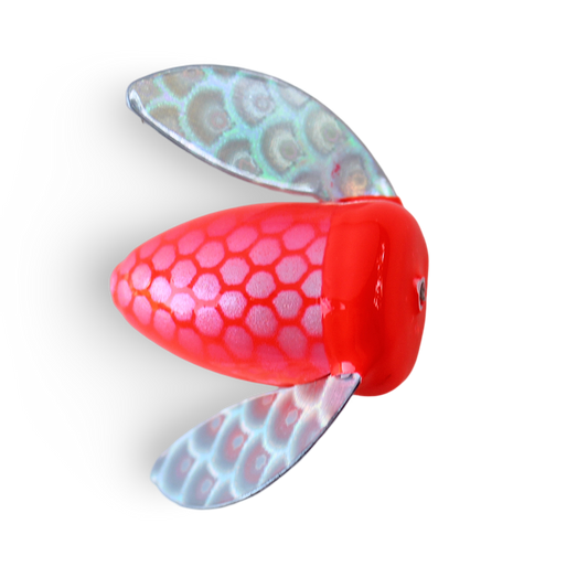 Yakima Bait Spin-N-Glo - Flo Red Silver & Mylar Wing