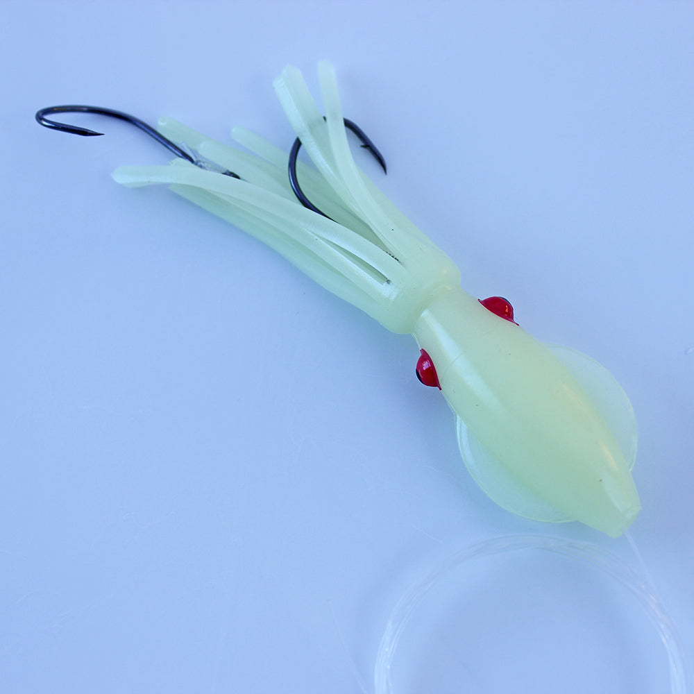 Salmon Trolling Rig - B2 Squid 4" Triple Glow