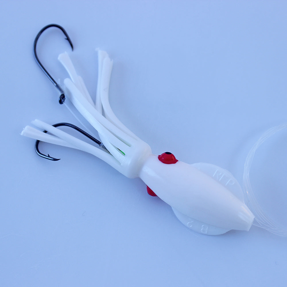 Salmon Trolling Rig - B2 Squid 4" White