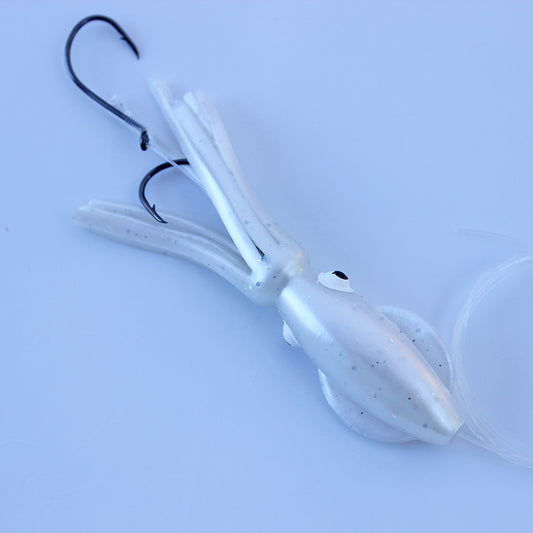 Salmon Trolling Rig - B2 Squid 4" Pearl White