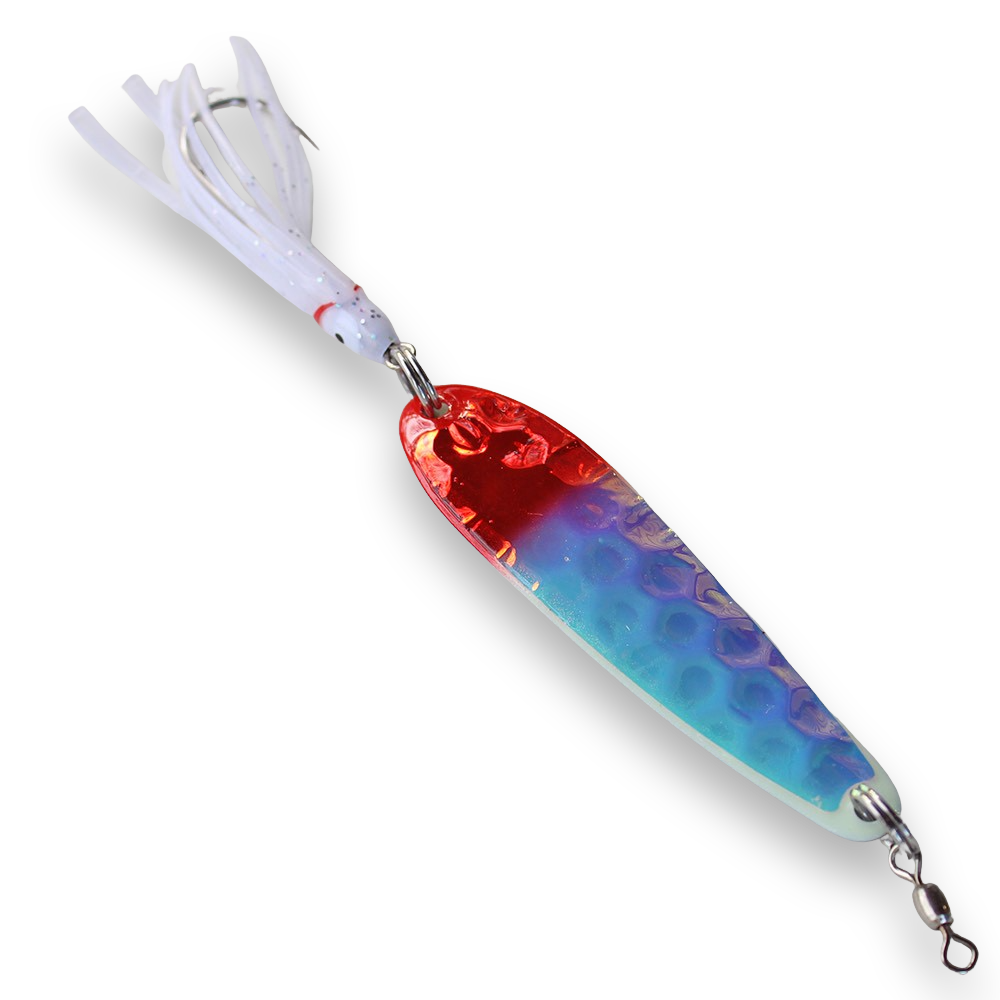 McOmies' Champion Glow Spoon with Hoochie - Red Flame