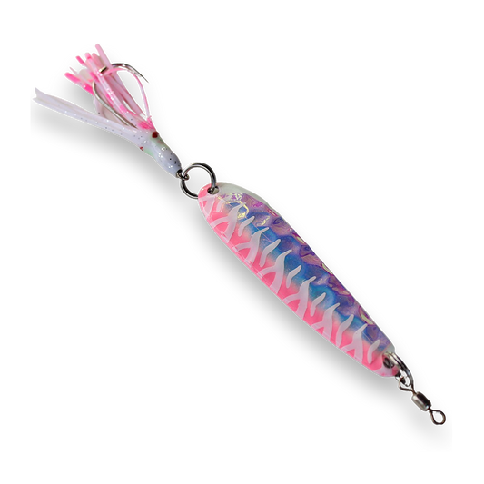 McOmie's Glow Spoon with Hoochie 2 5/8" - Pink Fire Tiger