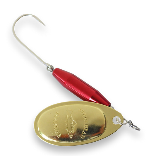 Steelhead Slammer Spinner -  Candy Red Brass