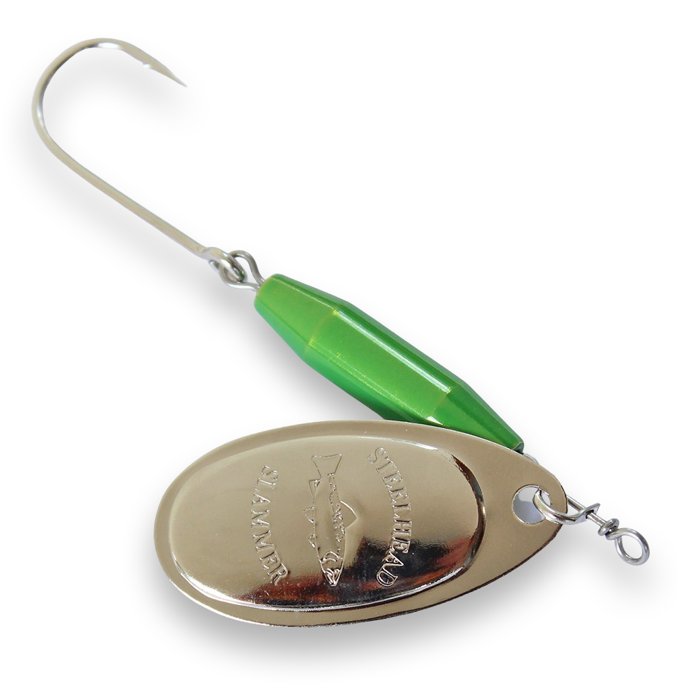 Steelhead Slammer Spinner - Electric Green Nickel