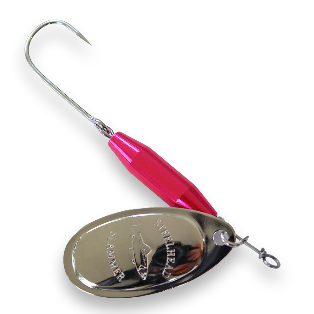Steelhead Slammer Spinner - Candy Pink Nickel– Seattle Fishing Company