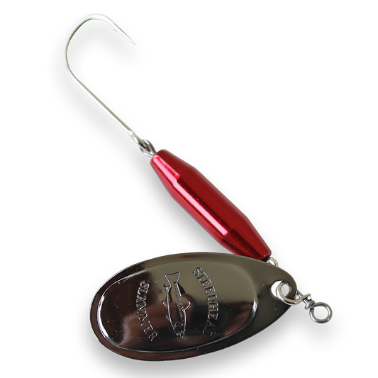 Steelhead Slammer Spinner -  Candy Red Black Nickel