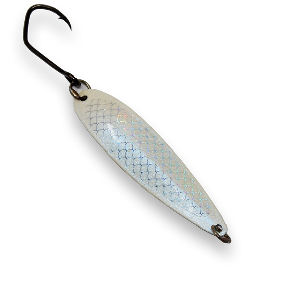 Silver Horde Kingfisher Spoon 3.0 UV White Lightning 663– Seattle Fishing  Company