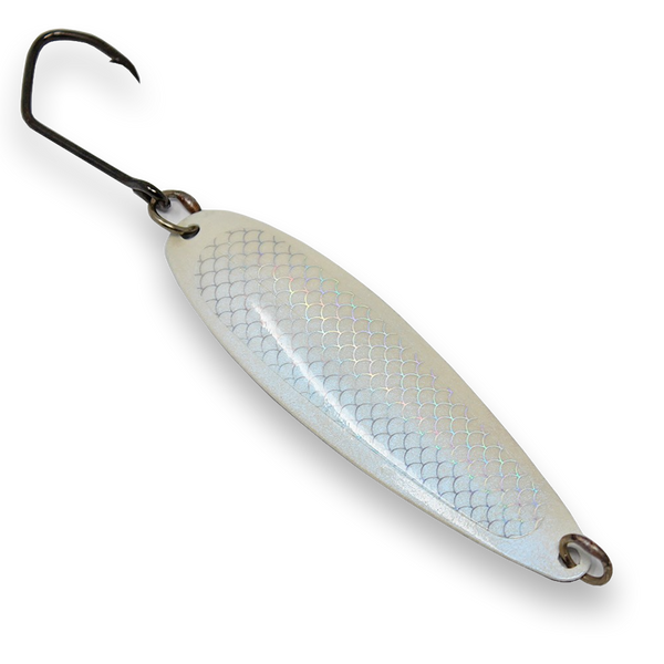 Silver Horde Kingfisher Lite Spoon 4.0 UV White Lightning 663– Seattle  Fishing Company