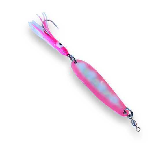 McOmie's Glow Spoon with Hoochie 2 5/8" - Bubblegum Shrimp