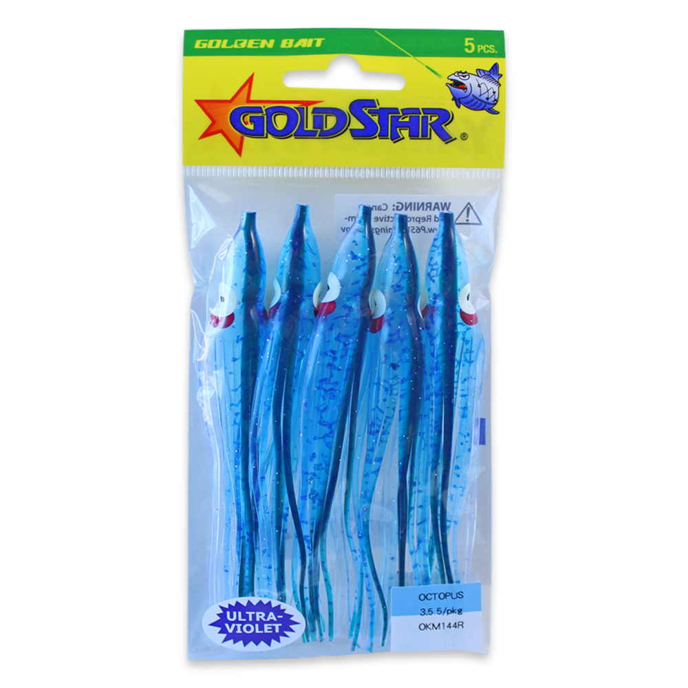 Gold Star Squid #35 Octopus 4-1/4", UV Spatterback Blue OKM144R