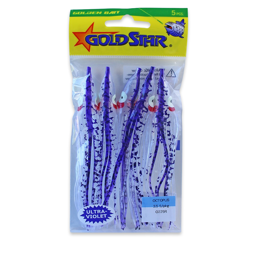 Gold Star Squid #35 Octopus 4-1/4", UV Spatterback Purple O225R