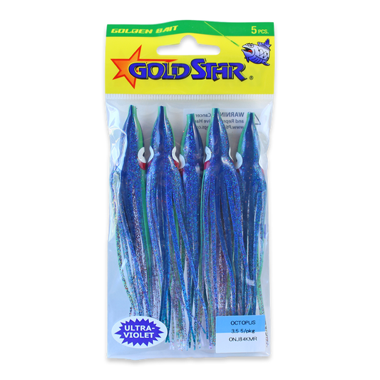 Gold Star Squid #35 Octopus 4-1/4", UV Herring Aide ONJ84KMR