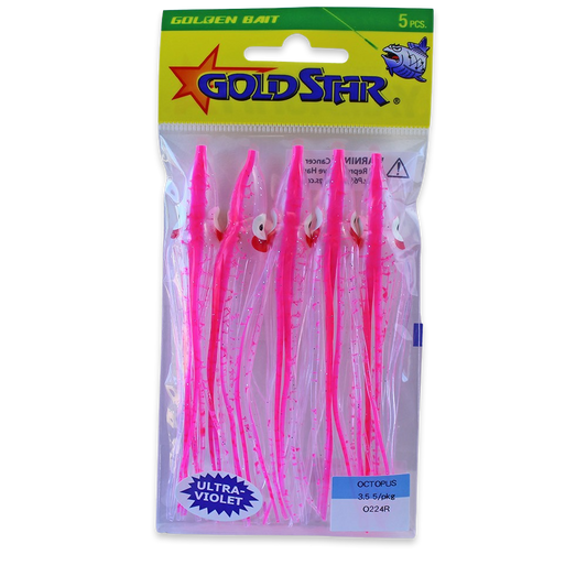 Gold Star Squid #35 Octopus 4-1/4", UV Spatterback Pink OG224R