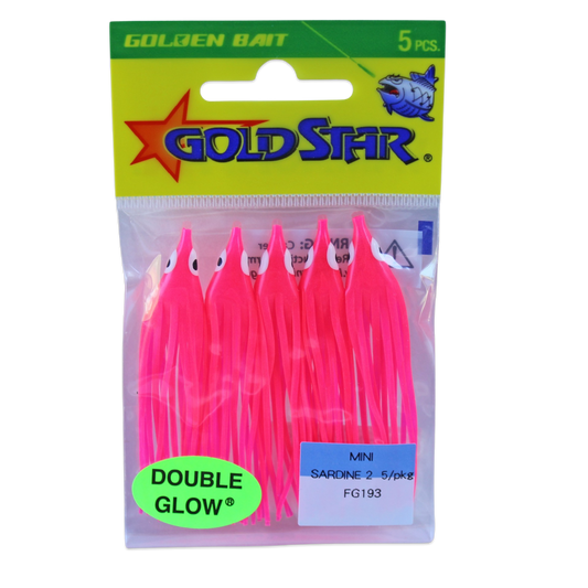 Gold Star Squid #20 Mini Sardine 2-1/4", Glow Hot Pink FG193