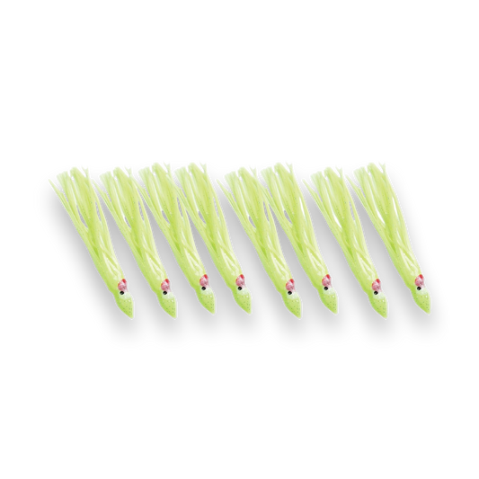 P-Line Sunrise Squid 2.5" 8-pack Chartreuse