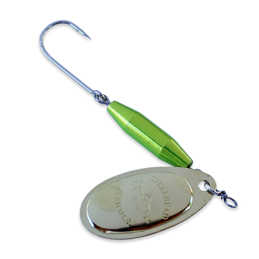 Steelhead Slammer Spinner - Metallic Chartreuse Brass