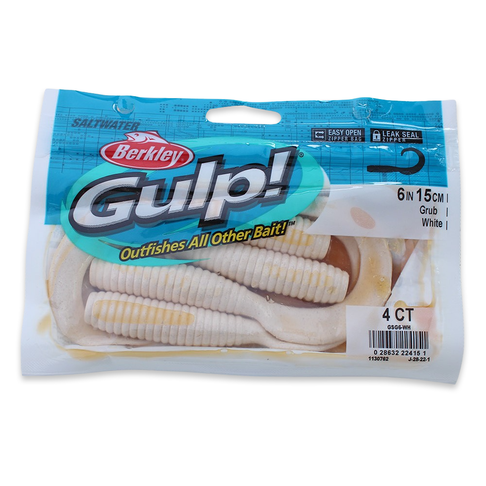 Berkley Gulp Saltwater 6" to 8" Grub - White