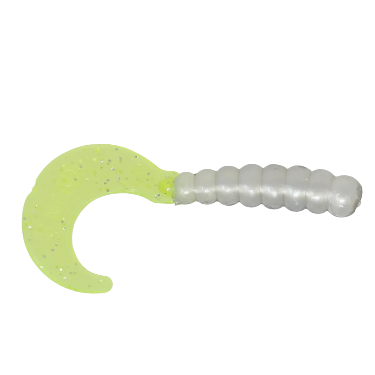 Kalins 2 Inch Triple Threat Grubs Albino Chartreuse Tail 889