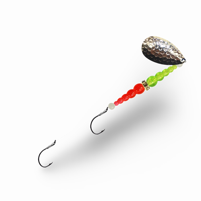 Macks Double Whammy Spinner Hammered Nickel Flo Chart Flo Orange