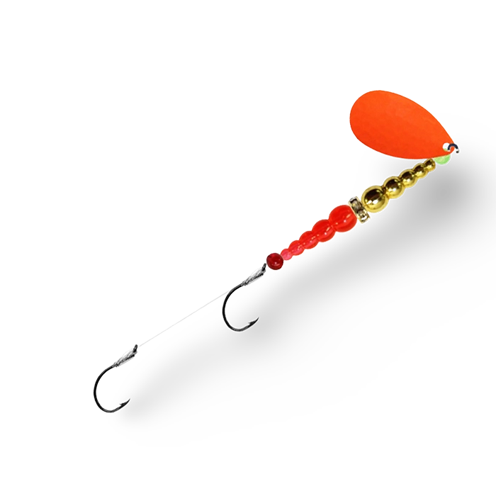 Macks Double Whammy Spinner Orange Gold Flo Orange