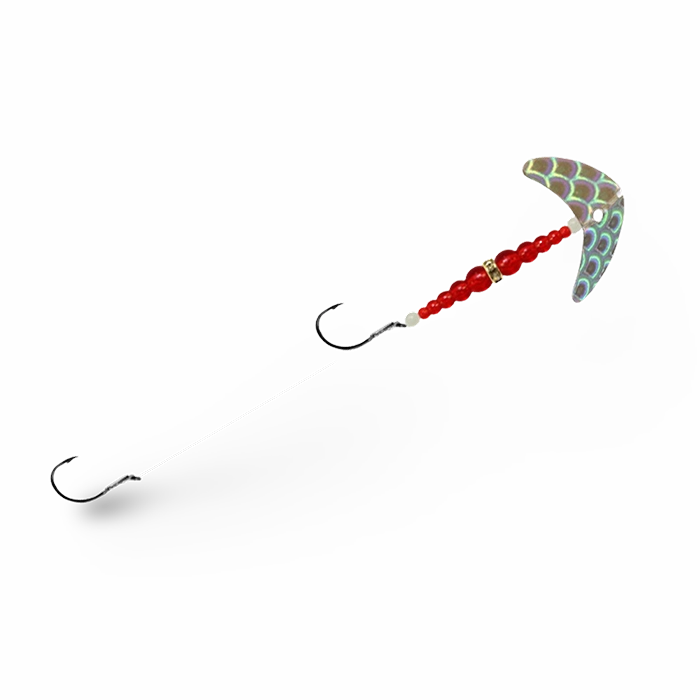 Macks Double Whammy Walleye Silver Scale Flo Ruby