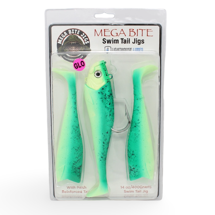 Lighthouse Lures Mega Bite Swim Bait Jigs 14 oz (Green Demon)