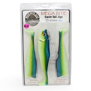 Mega Bite Swim Tail Jigs 14 ounce Glow Herring Aid