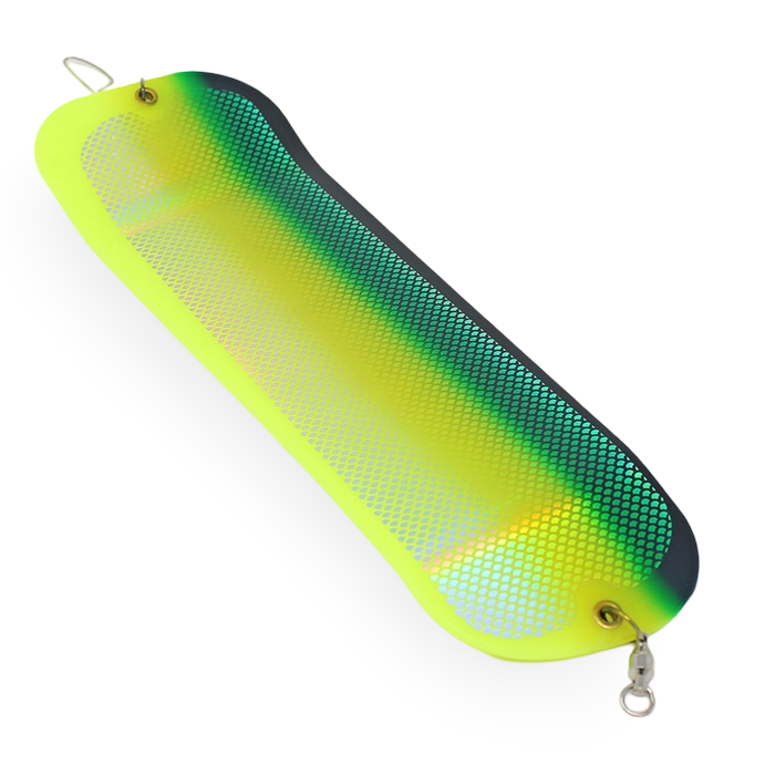 Oki Tackle Big Shooter Flasher Chartreuse Glow Green Herring Aid