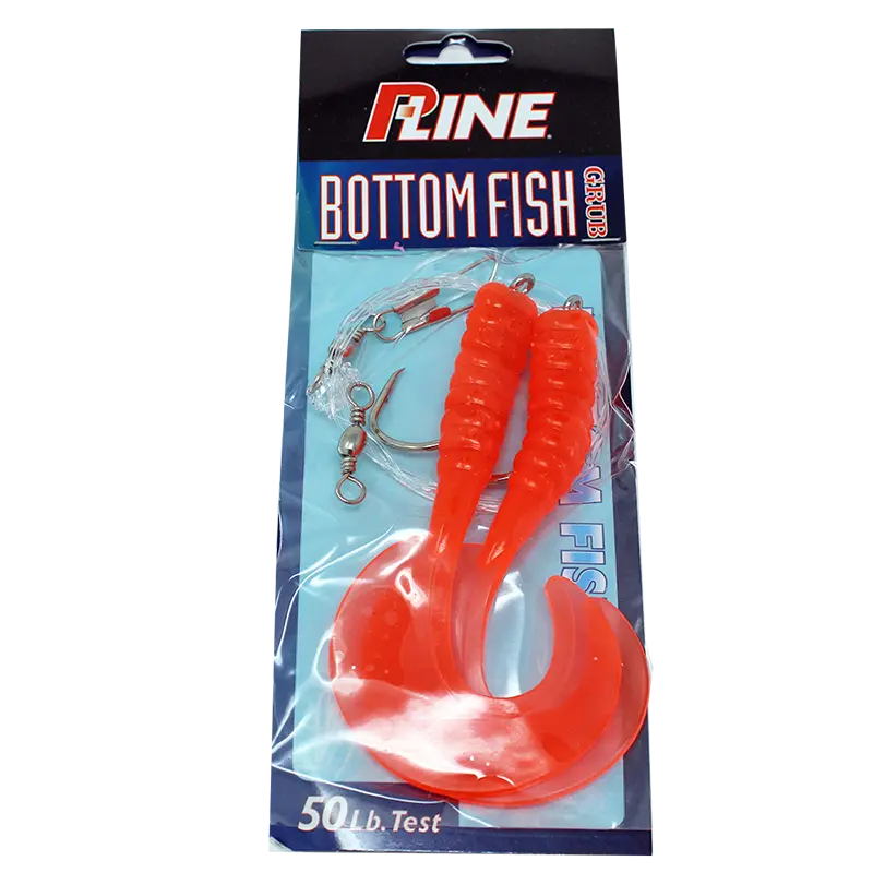 P-Line Bottom Fish Grubs, Red Krill