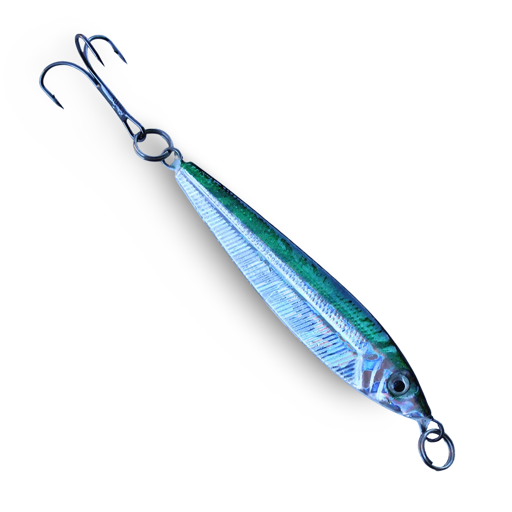 eminnow fishing lure P-Line Laser Minnow 1 oz Glow Green Tiger