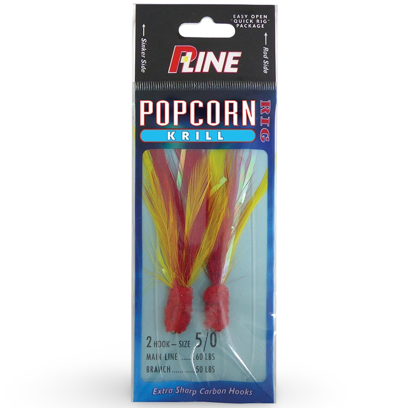 P-Line Popcorn Krill Bottom Fishing Rig Red Yellow