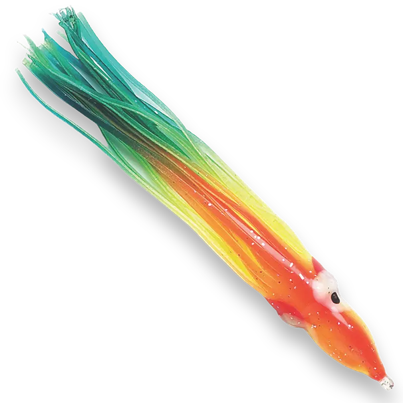 9.5 fishing lure skirts KMUCUTIE 5 Pcs 9 Inch Metal Head Saltwater Trolling Lures for Big Game Bait The soft 9inch Bullet Shape Pearl Resin