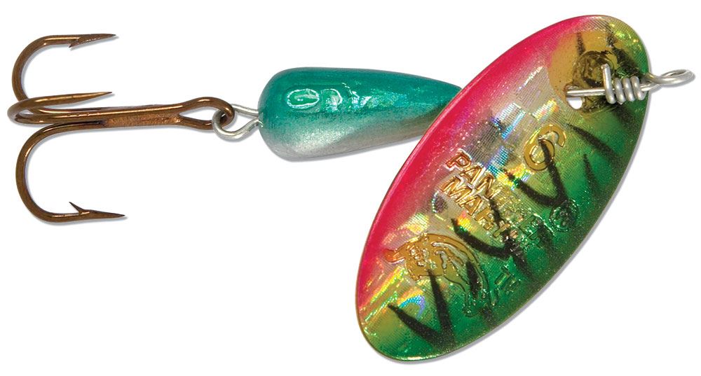 Panther Martin Single Hook Holographic Spinner, Size 4 Tiger Green