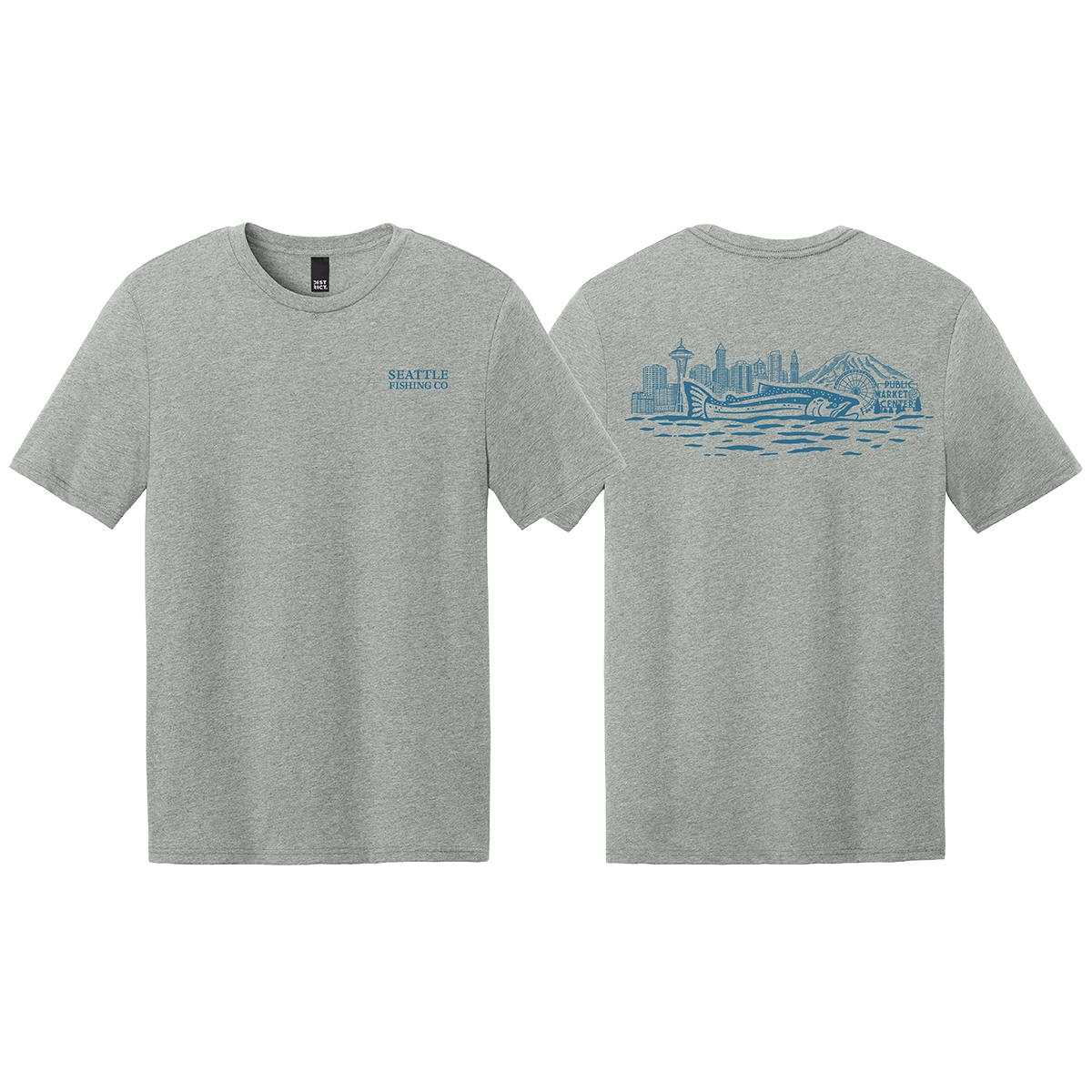 Seattle Fishing Co City Tee Light Heather Gray