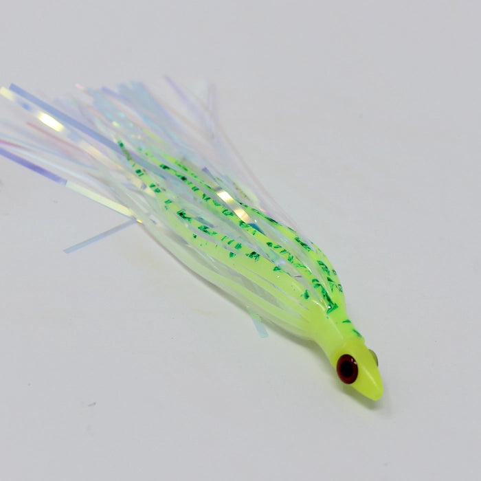 Silver Horde Ace Hi Fly Needlefish Glow Chartreuse Splatter