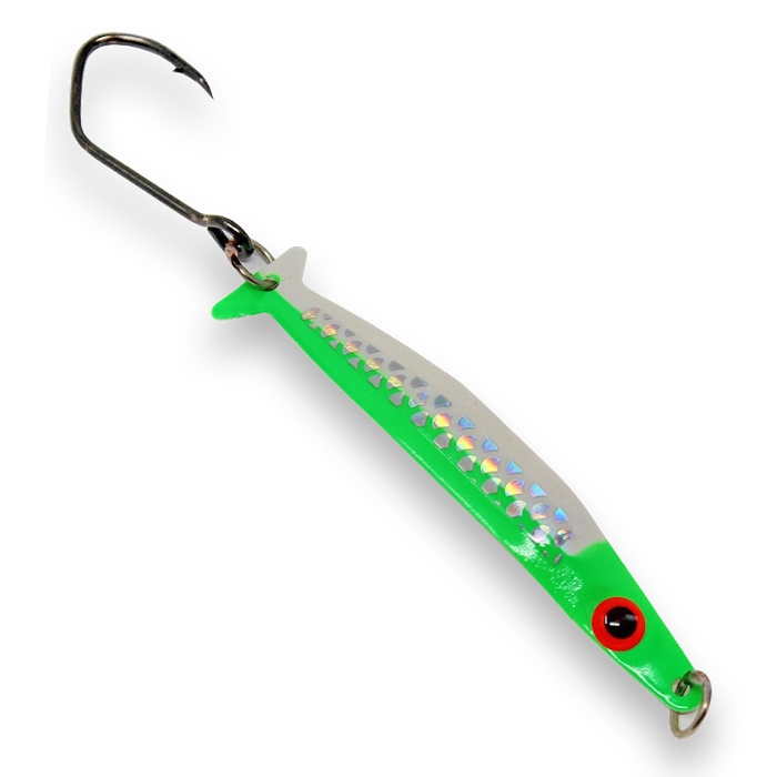 Silver Horde Coho Killer Spoon White Lightning Green