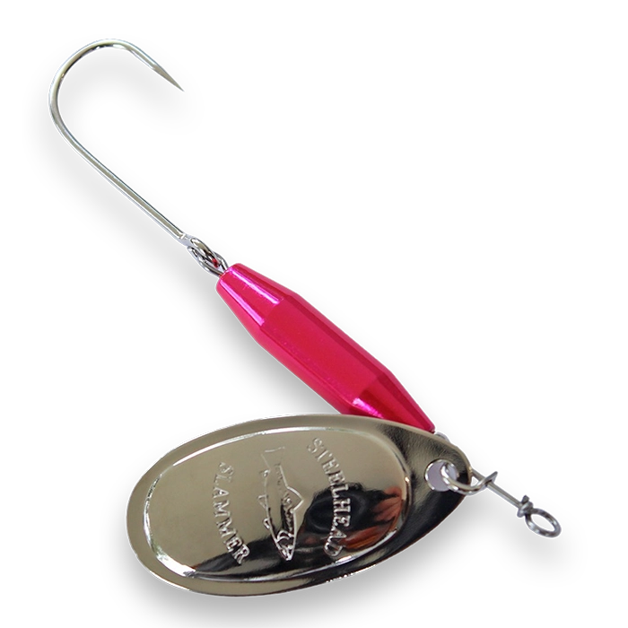 Steelhead Slammer Spinner Candy Pink Nickel Blade