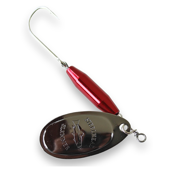 Steelhead Slammer Spinner Candy Red Black Nickel Blade