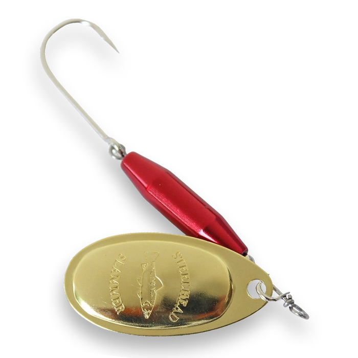 Steelhead Slammer Spinner Candy Red Brass Blade