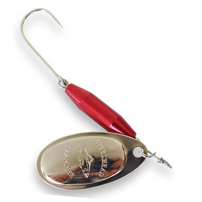 Steelhead Slammer Spinner Candy Red Nickel Blade