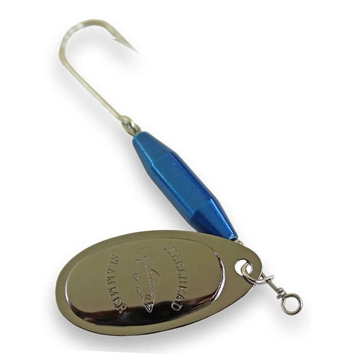Steelhead Slammer Spinner Cheater Blue Black Nickel Blade