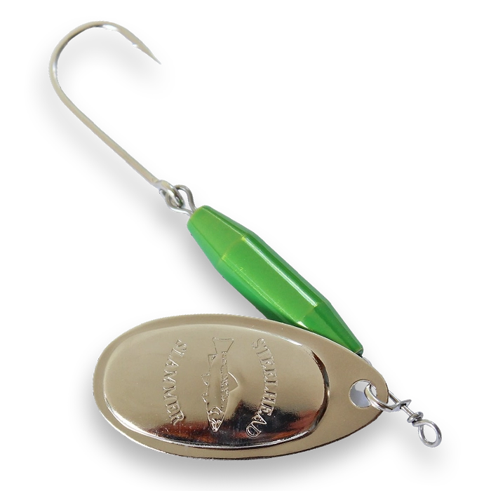 Steelhead Slammer Spinner Electric Green Nickel Blade