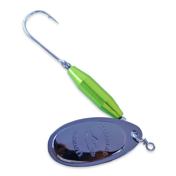 Steelhead Slammer Spinner Metallic Chartreuse Black Nickel Blade
