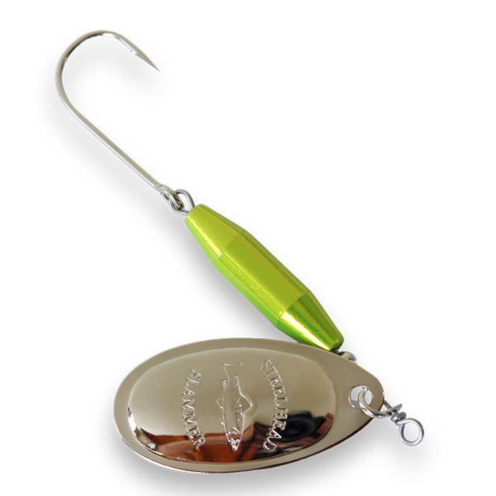 Steelhead Slammer Spinner Metallic Chartreuse Nickel Blade