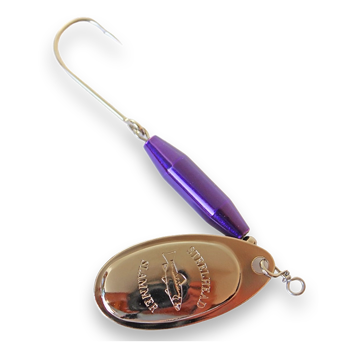 Steelhead Slammer Spinner Toxic Purple Nickel Blade