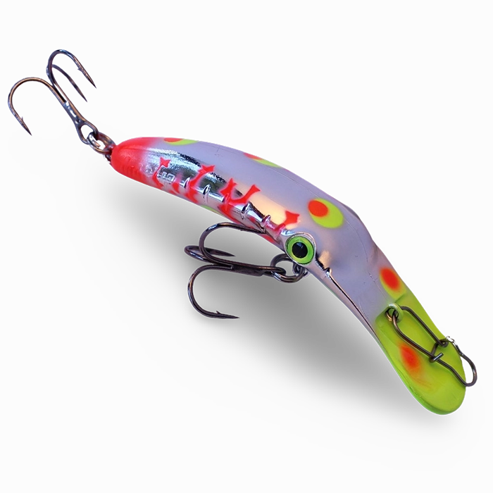 fire plug fishing lure Lead Masters Got-Cha Cedar Trolling Lure, Natural side due to its flat sides and V Tiemco Trout Plug Mukkuri 52F