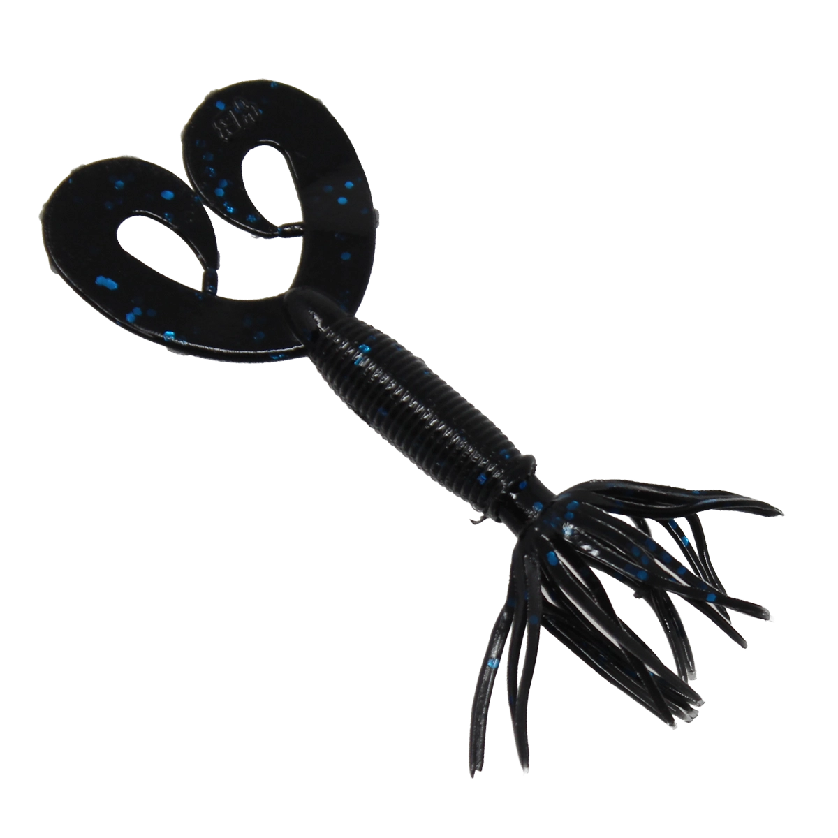 Yamamoto Baits 25 DT Hula Grub 021 Black Large Blue Flake