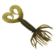 Yamamoto Double Tail Hula Grub 5 Green Pumpkin Black Flake