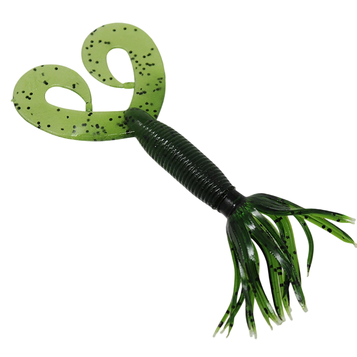 Yamamoto Double Tail Hula Grub 5 Watermelon Black Flake