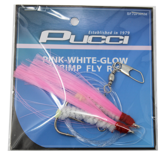 Shrimp Flies - Rigged Double - Shrimp/White